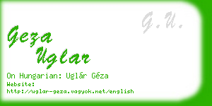 geza uglar business card