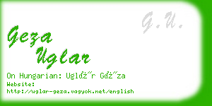 geza uglar business card